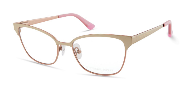 Victoria's Secret VS5026 Eyeglasses, 030 - Gold Top/temples With Pale Pink Rim, Gold Star On Temple, Pink Tips