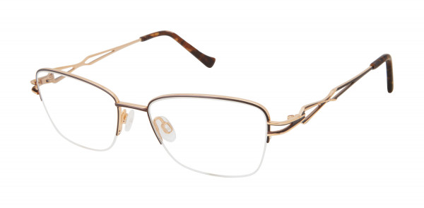 Tura R135 Eyeglasses, Brown/Gold (BRN)