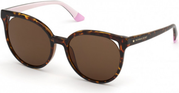 Victoria's Secret VS0034 Sunglasses, 52E - Brown Havana W/ Brown Lens, Solid Pink Interior