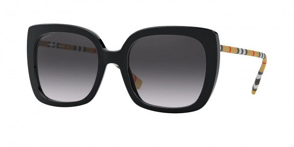 Burberry BE4323 CAROLL Sunglasses, 38538G CAROLL BLACK GREY GRADIENT (BLACK)