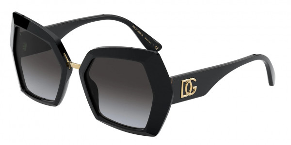 Dolce & Gabbana DG4377 Sunglasses, 501/8G BLACK LIGHT GREY GRADIENT BLAC (BLACK)