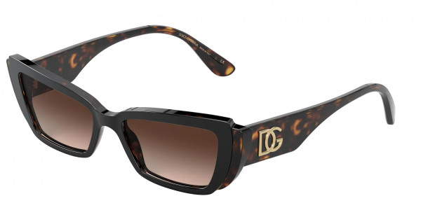 Dolce & Gabbana DG4382 Sunglasses, 327013 TOP BLACK ON HAVANA (BLACK)