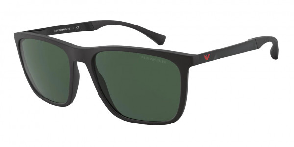 Emporio Armani EA4150 Sunglasses, 506387 RUBBER BLACK GREY (BLACK)