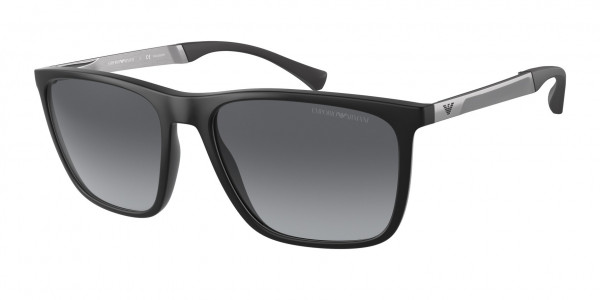 Emporio Armani EA4150 Sunglasses, 5001T3 MATTE BLACK POLAR GRADIENT GRE (BLACK)