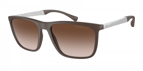 Emporio Armani EA4150 Sunglasses, 534213 MATTE BROWN GRADIENT BROWN (BROWN)