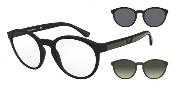 Emporio Armani EA4152 Sunglasses, 50421W MATTE BLACK CLEAR (BLACK)