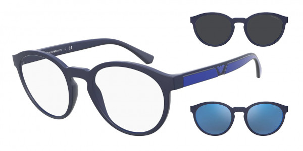 Emporio Armani EA4152 Sunglasses, 57591W MATTE DARK BLUE CLEAR (BLUE)