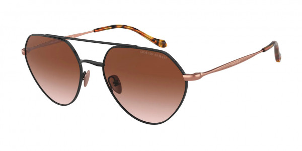 Giorgio Armani AR6111 Sunglasses, 300113 MATTE BLACK BROWN GRADIENT (BLACK)
