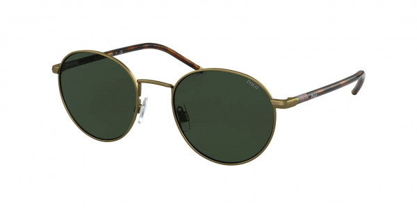 Polo PH3133 Sunglasses, 932471 SEMI-SHINY BRASS GREEN (BROWN)