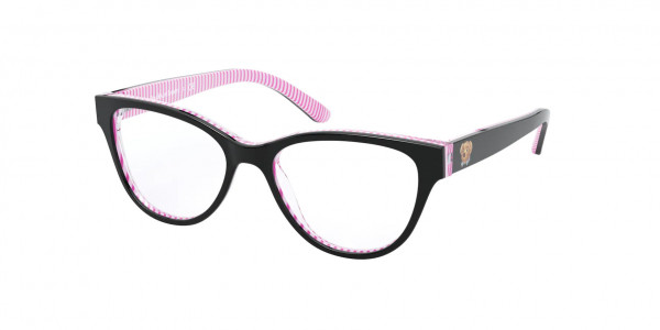 Ralph Lauren Children PP8539 Eyeglasses, 5880 SHINY BLACK ON PINK/WH STRIPES