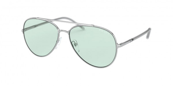 Prada PR 66XS Sunglasses, 1BC08D SILVER GREEN PHOTOCROMATIC (SILVER)