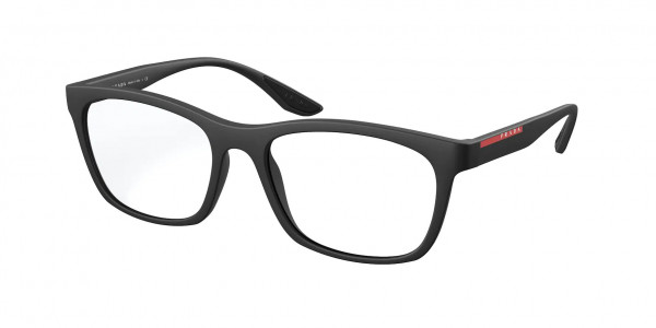 Prada Linea Rossa PS 02NV Eyeglasses, DG01O1 BLACK RUBBER (BLACK)