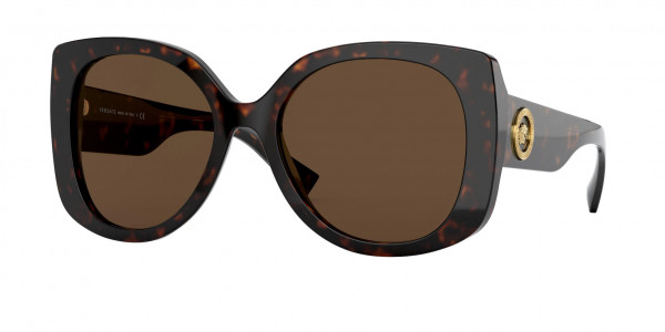 Versace VE4387 Sunglasses, 108/73 HAVANA DARK BROWN (TORTOISE)