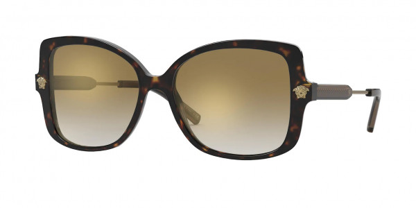 Versace VE4390F Sunglasses, 108/6E HAVANA BROWN GRADIENT MIRROR G (TORTOISE)