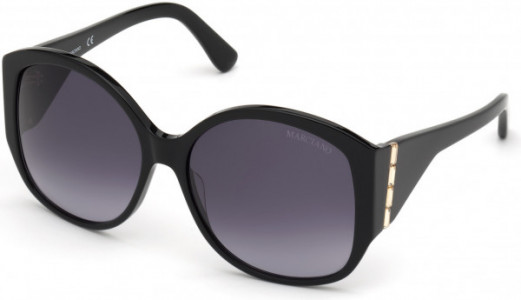 GUESS by Marciano GM0809-S Sunglasses, 01B - Shiny Black  / Gradient Smoke