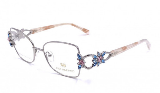 Pier Martino PM6575 Eyeglasses, C6 Silver Pearl Multi Crystal