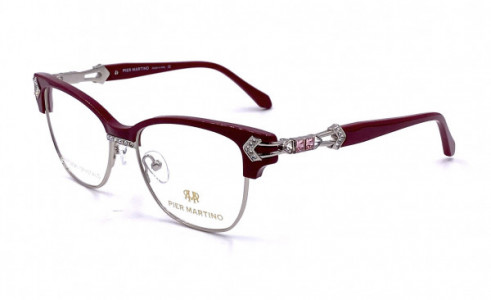 Pier Martino PM6576 Eyeglasses, C6 Silver Plum Crystal