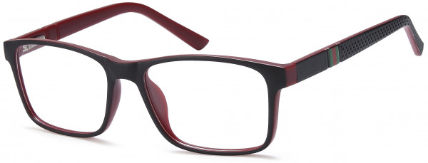 4U UP 308 Eyeglasses, Black Red