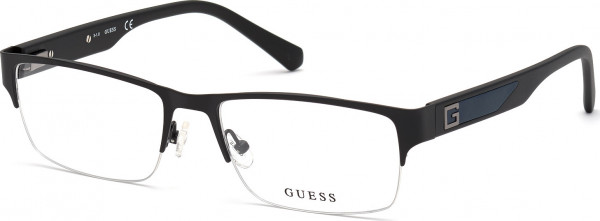 Guess GU50017 Eyeglasses, 002 - Matte Black / Matte Black