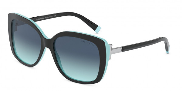 Tiffany & Co. TF4171F Sunglasses, 80559S BLACK ON TIFFANY BLUE TIFFANY (BLACK)