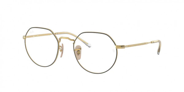 Ray-Ban Optical RX6465 JACK Eyeglasses, 2890 JACK MATTE BLACK ON ARISTA (GOLD)
