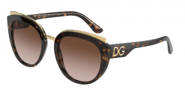 Dolce & Gabbana DG4383 Sunglasses, 502/13 HAVANA BROWN GRADIENT DARK BRO (TORTOISE)