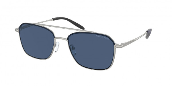 Michael Kors MK1086 PIERCE Sunglasses, 100580 PIERCE MATTE SILVER DARK BLUE (SILVER)