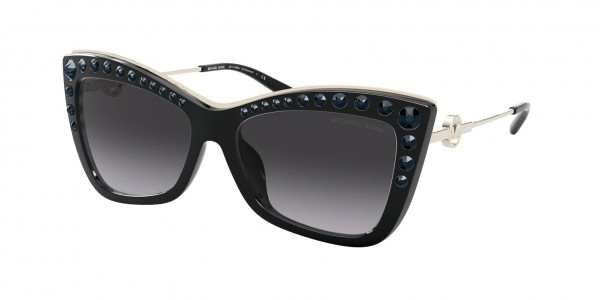 Michael Kors MK2128BU HOLLYWOOD Sunglasses, 33328G HOLLYWOOD BLACK DARK GREY GRAD (BLACK)
