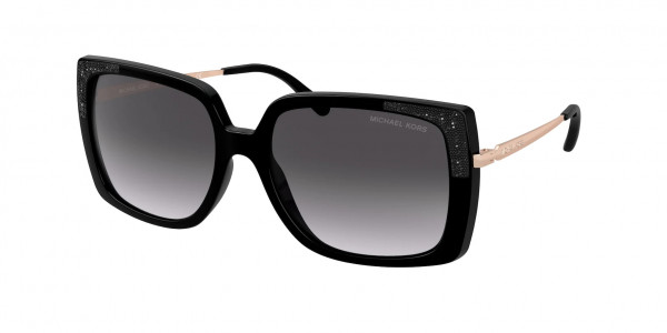 Michael Kors MK2131 ROCHELLE Sunglasses, 33328G ROCHELLE BLACK DARK GREY GRADI (BLACK)