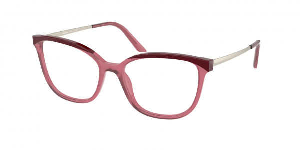 Prada PR 07WV Eyeglasses, 08N1O1 BORDEAUX/OPAL CHERRY (RED)