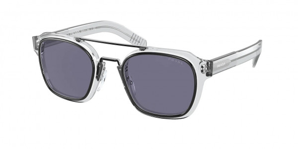 Prada PR 07WS Sunglasses, 04L420 BLACK/WHITE/GREY BLUE (BLACK)
