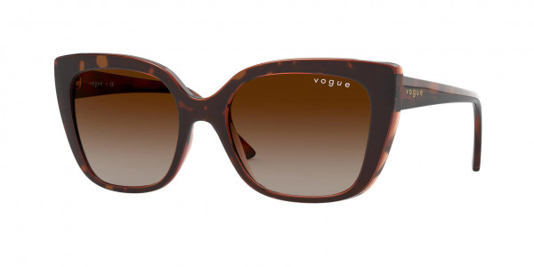 Vogue VO5337S Sunglasses, 238613 DARK HAVANA BROWN GRADIENT (BROWN)