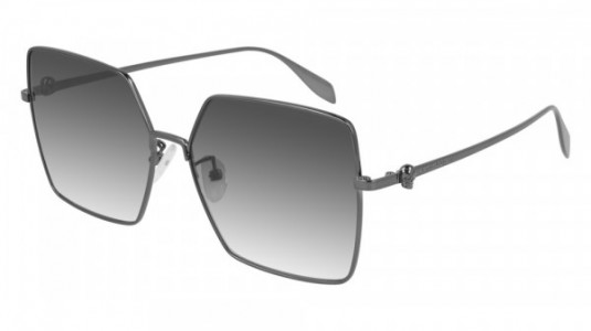 Alexander McQueen AM0273S Sunglasses, 002 - RUTHENIUM with GREY lenses