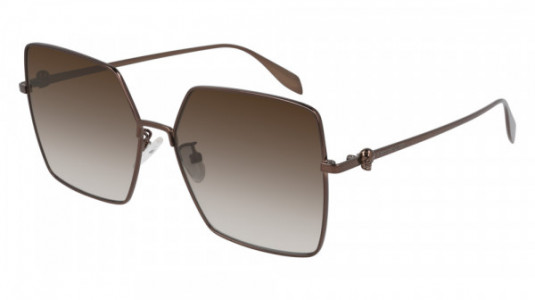 Alexander McQueen AM0273S Sunglasses, 003 - BROWN with BROWN lenses