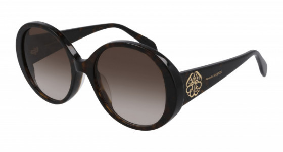 Alexander McQueen AM0285S Sunglasses, 003 - HAVANA with BROWN lenses