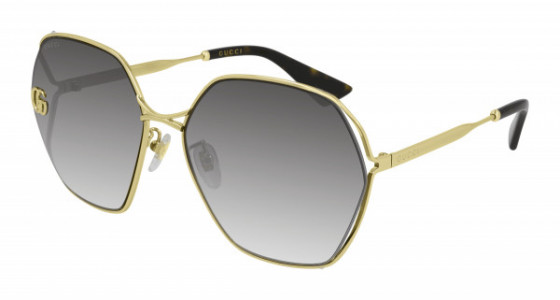 Gucci GG0818SA Sunglasses, 005 - GOLD with GREY lenses