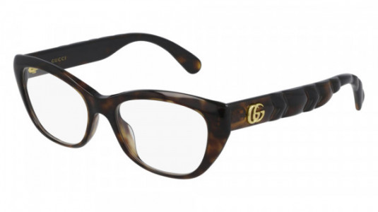 Gucci GG0813O Eyeglasses, 002 - HAVANA with TRANSPARENT lenses