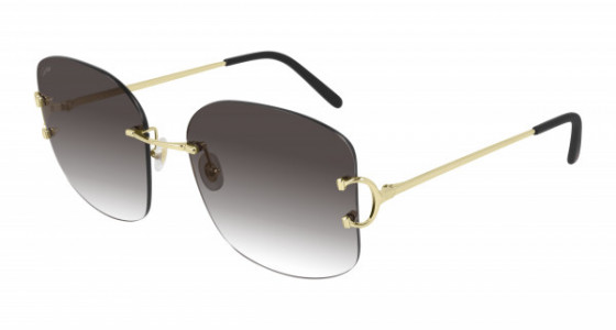 Cartier CT0037RS Sunglasses, 001 - GOLD with GREY lenses