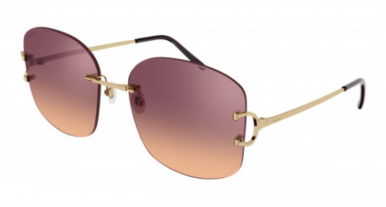 Cartier CT0037RS Sunglasses, 002 - GOLD with RED lenses