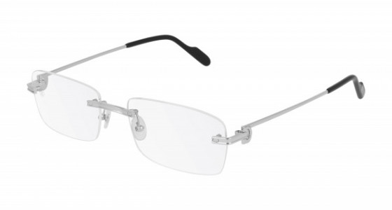 Cartier CT0259O Eyeglasses, 001 - SILVER with TRANSPARENT lenses
