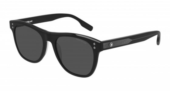 Montblanc MB0124S Sunglasses, 001 - BLACK with GREY lenses