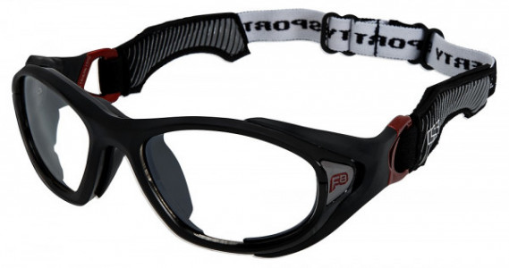 Rec Specs Helmet Spex XL Sports Eyewear, 226 Matte Black/Crimson (Clear With Silver Flash Mirror)