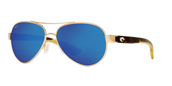 Costa Del Mar 6S4006 LORETO Sunglasses, 400610 LORETO 64 ROSE GOLD BLUE MIRRO (GOLD)