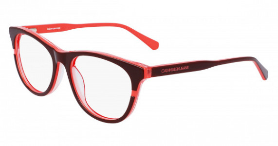 Calvin Klein Jeans CKJ20641 Eyeglasses, 204 Dark Brown/coral