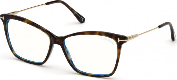 Tom Ford FT5687-B Eyeglasses, 052 - Dark Havana / Shiny Pale Gold
