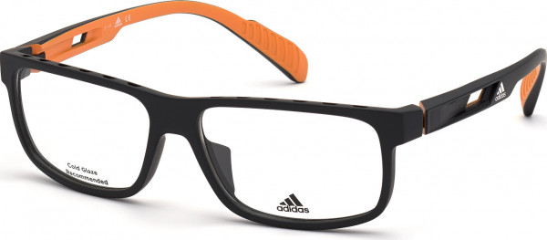adidas SP5003 Eyeglasses, 005 - Matte Black / Black/Monocolor