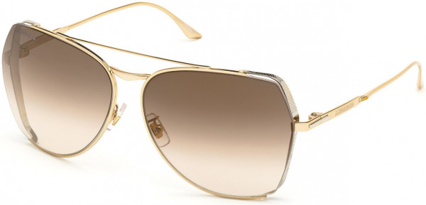 Longines LG0004-H Sunglasses, 30G - Shiny Deep Gold / Brown Mirror