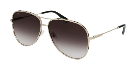 Ferragamo SF268S Sunglasses, (786) ROSE GOLD/BLACK