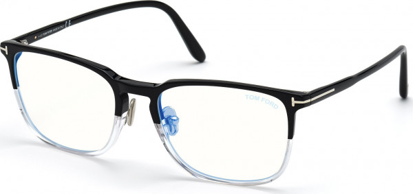 Tom Ford FT5699-B Eyeglasses, 005 - Black/Gradient / Shiny Black