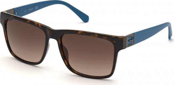 Guess GU00004 Sunglasses, 52F - Dark Havana / Matte Blue